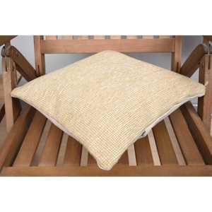 Beige Wool 14x14 Inch Patchwork Pillow Luxury Vintage <b>Fluffy</b> Farmhouse Rustic Accent for <b>Bedding</b> Floor Portable Woven Technique - Product Image 4