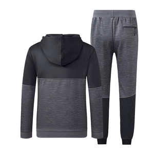 Chándal de moda para hombre, venta al por mayor, a prueba de viento, ajustado, de dos piezas, con cremallera, Sudadera con capucha, conjuntos de pantalones de chándal, chándal de entrenamiento para adultos - Product Image 2
