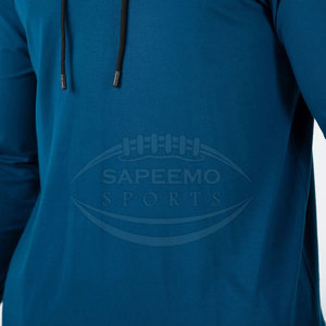 เสื้อฮู้ดผู้ชายสำหรับออกกำลังกายในฤดูหนาว เนื้อผ้าเบา แห้งเร็ว ระบายอากาศได้ดี เป็นมิตรกับสิ่งแวดล้อม ไม่หดตัว ผลิตจากโพลีเอสเตอร์/ผ้าฝ้าย ทรงหลวม รับผลิตแบบ OEM - Product Image 5