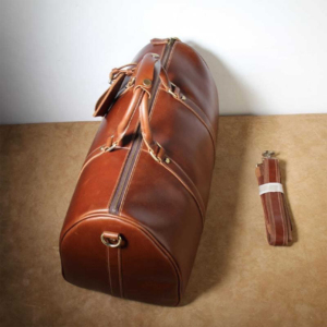 Produit de qualité fabriqué en usine en cuir de grain riche fait à la main en cuir polochon sac de voyage avec service OEM élégant - Product Image 2