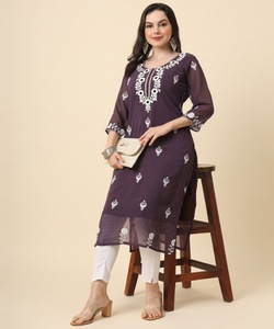 Lujo Les vestido modesto turco estilo elegante traje islámico Salwar Dubai ropa de fiesta Kurti - Product Image 2