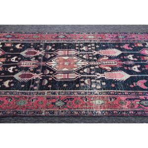 พรมตกแต่งสไตล์ตุรกี ขนาด 4.7x8.7 ฟุต พรมวินเทจ พรมสีชมพูลายเรขาคณิต - Product Image 4