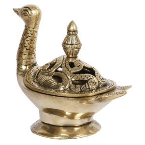 Grossiste indien Brûleur d'encens en laiton gravé de couleur rouge Nouveau brûleur d'encens au charbon de bois de conception fantaisie disponible à bon prix - Product Image 6
