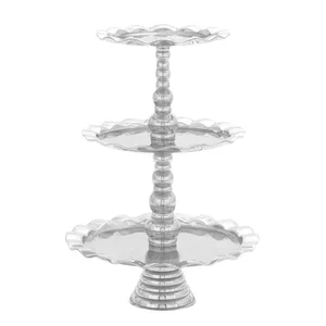 Handcrafted Rustic Style Cake Stand Trending Decor with Mirror Top Metal Cake Tray with Zahid Exports epoxy <b>mold</b> big wholesaler - Product Image 3
