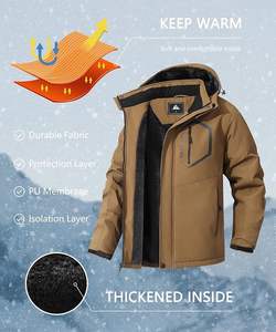Fabriqué en usine conceptions personnalisées veste imperméable chaud coupe-vent Snowboard à capuche hiver Ski veste de neige - Product Image 3