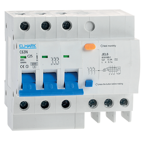 เบรกเกอร์วงจรไฟฟ้าอิเล็กทรอนิกส์ Elmark Jel6 C16 3P 16A 300mA แบบ Rccb - Product Image 1