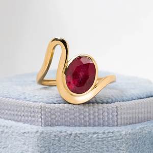 Conjunto de bisel de Plata de Ley 925 sólida para mujer, banda de piedra de rubí llena de vidrio, diseño personalizado, compromiso de boda lleno de oro - Product Image 6