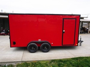 Goedkope Gesloten 7X16 Gesloten Aanhangwagen Rode V-Neus Verduistering Pkg Tandem As Opslag - Product Image 4