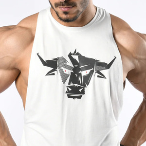 Transpirable Color personalizado Hombres Stringer Tank Tops Logotipo personalizado Impresión digital 100% Algodón Cuello Secado rápido Ecológico Casual - Product Image 4