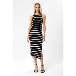 Vestido a rayas con abertura - Product Image 1