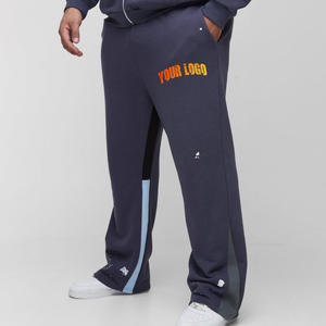 OEM/ODM Wide Leg Lightweight Flare Sweatpants for <b>Men</b> Oversized Solid Color washed Flare <b>men</b> pants with Custom Printed Logo - Product Image 3