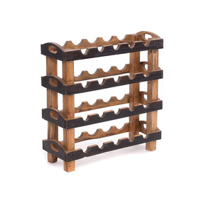 Metal Rustic Dark Wall Mounted Wine Rack <b>with</b> Shelves and Decorative Mesh, Wine and Liquor Shelf and Cabinet Holder - Product Image 3