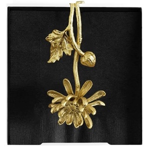 Porte-serviettes de table en aluminium style fleur porte-serviettes couleur dorée qualité supérieure de luxe - Product Image 3