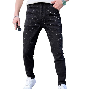 Jeans de Moda con Diamantes para Mujer, Pantalones Vaqueros Rectos de Cintura Alta con Pedrería, Ropa Casual de Fábrica, Jeans con Pedrería para Mujer - Product Image 1