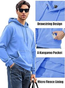 Sudaderas Casuales de Invierno para Hombre, Color Sólido, Poliéster/Algodón, Felpa, Corte Regular con Diseño de Bolsillo, Ecológicas, de Secado Rápido y Transpirables - Product Image 2