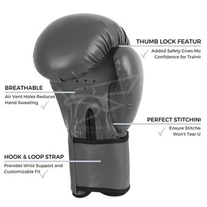 Gants de boxe durables personnalisés avec votre propre logo Gants de boxe Gants de boxe de couleur unie en gros - Product Image 3