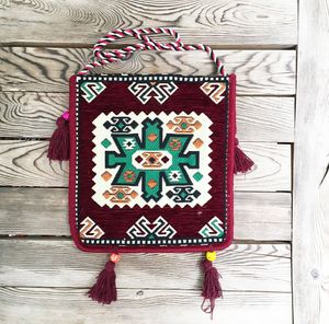 Sacoche de selle à motifs Anatolian Oriental authentique Pergamon bordeaux - Product Image 2