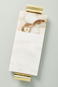 ถาดหินอ่อนพร้อมด้ามจับทองเหลืองโบราณใช้ในบ้านและสวน - Product Image 5