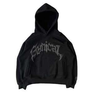 OEM heavyweight streetwear oversized <b>gothic</b> printed zip-up Y2K <b>hoodie</b>, custom 3D powder puff printed <b>hoodie</b> - Product Image 1