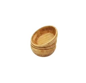 Ventes d'échantillons gratuits, grands bols à salade en bois et bambou, serveur personnalisé de haute qualité, servant à partir de 99 données or au Vietnam - Product Image 1