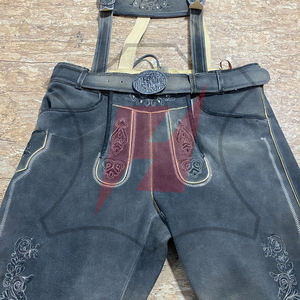Lederhosen traditionnel bavarois pour homme, fait main, de haute qualité, en cuir suédé durable, avec logo et broderie personnalisés - Product Image 3