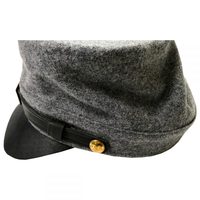 Gorra Kepi Gris de Infantería Confederada Civil - Bordado a Mano, Impresión Digital, Servicio Personalizado, Cuatro Estaciones, Unisex para Adultos