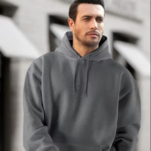 Sudadera con Capucha Básica para Hombre, Otoño, Informal, Mezcla de Algodón y Felpa, Transpirable, con Cordón Ajustable, Manga Larga - Product Image 3