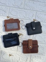 Dompet Kartu Kulit Asli Wanita, Dompet Kecil Bergaya Kulit Asli, Dompet Unisex Modis Laris Manis