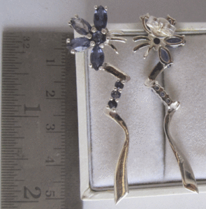 Boucles d'oreilles vintage pour femme en argent sterling 925 avec pierres Shah, grenat et opale naturels, design goutte en or rose taille poire - Product Image 2