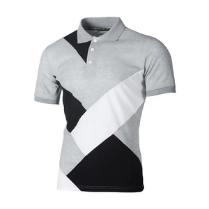 Polo d'été décontracté pour hommes 100% coton à manches courtes bloc couleur impression haute qualité soie Gym Fitness dernière conception - Product Image 1
