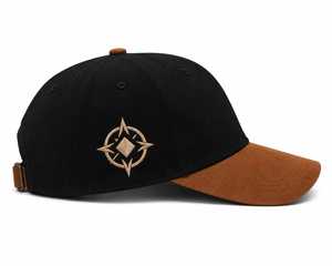 Gorra de Béisbol Deportiva de 5 Paneles de Gamuza Negra y Marrón Premium con Bordado Estilo Hip Hop - Product Image 3