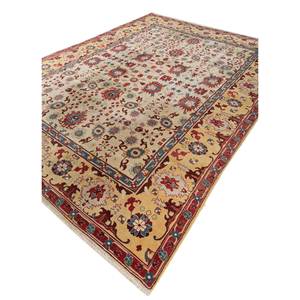 Alfombra de Lana Anudada a Mano Aalam Verde Pae-5775 con Patrón de Medallón para Sala de Estar o Pasillo, Hecha a Mano para Adolescentes - Product Image 2