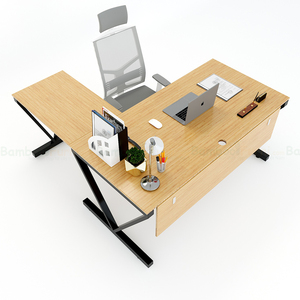 VBamboo L-Shaped Corner Computer <b>Desk</b> 160x160cm BFVB010 Natural Wood Style - Product Image 3