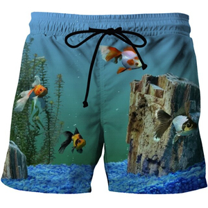 Traje de Baño para Hombre con Estampado de Peces Verdes, Secado Rápido, con Cordón Ajustable, Shorts Casuales para Playa - Product Image 2