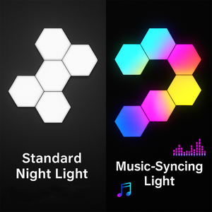 Nuova <span class=keywords><strong>luce</strong></span> RGB lampade esagonali a LED illuminazione modulare decorazione creativa da parete lampada da parete a LED <span class=keywords><strong>luce</strong></span> notturna - Product Image 3