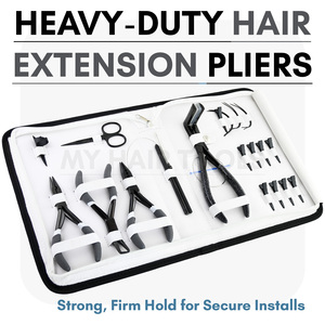 Alicates para extensiones de cabello de prensa de cinta de acero inoxidable más vendidos, pinzas para seccionar el cabello, gancho de bucle, pinzas de aguja C, herramientas para extensiones de cabello - Product Image 5