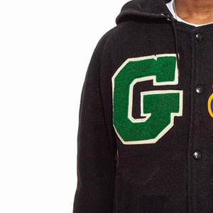 Bordado personalizado nueva moda al por mayor Lettermen College chaqueta de béisbol para los hombres con tela y material de plumón - Product Image 6