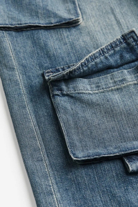 กางเกงยีนส์ทรงหลวมเอวต่ำสำหรับผู้หญิงกางเกงคาร์โก้ทรงฮิปฮอปแบบเซ็กซี่มีกระเป๋า8ชิ้น - Product Image 4