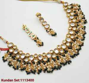 <b>INDIAN</b> TRADITIONAL and FASHIONABLE COPPER <b>JEWELLERY</b> BRIDAL WEDDING <b>JEWELLERY</b> <b>SET</b> for WOMEN EARRINGS and NECKLACE <b>SET</b> - Product Image 2