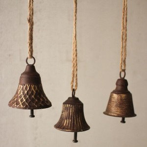 กระดิ่งกริ่งขนาดใหญ่แบบโบราณทำจากทองเหลืองพร้อมเชือกดีไซน์การตัด3ดาวการตกแต่งคริสมาสต์ - Product Image 2