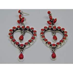 ต่างหูแฟชั่นสีเงินสเตอร์ลิง925ปะการังอัญมณีสำหรับเด็กผู้หญิงและผู้หญิง Item-E0588-GS ของขวัญ - Product Image 4