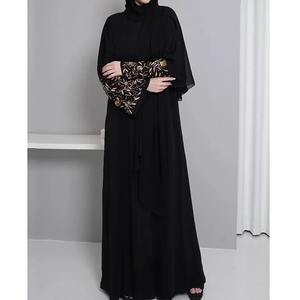 Thobe / Thawb vêtements islamiques modestes de haute qualité longue robe de prière plaine Abaya femmes robe musulmane Hijab à capuche Abaya - Product Image 3