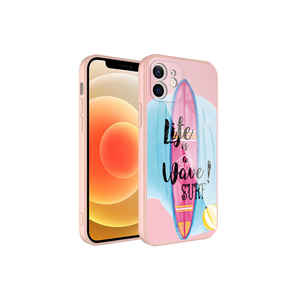 Coque de téléphone en silicone rigide à motif époxy tendance pour iPhone 11 7 Plus 8 Plus 14 Plus, protection de l'appareil photo avec emballage de vente au détail - Product Image 1