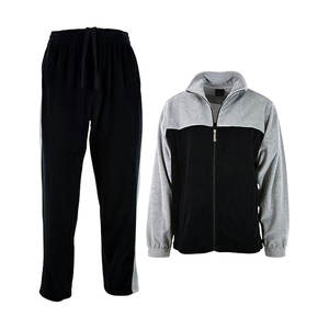Mens Designer Velour Tracksuit Set with Zippered Pockets Soft Touch <b>Fabric</b> Ideal for Comfort and Fashion <b>Grey</b> Black - Product Image 2