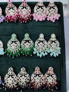 Boucles d'oreilles Kundan en alliage traditionnel Inde Bijoux pour femme - Product Image 4