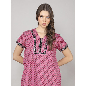 Camisón Largo Evolve para Mujer, Estampado Floral, 100% Algodón, Cierre con Botones, Estilo Pijama, Suave y Transpirable para Verano, Talla Única y 3XL - Product Image 2