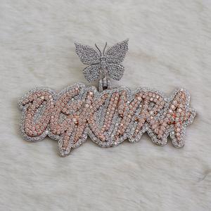 Pendentif lettre glacé, pendentif personnalisé VVS Moissanite, breloque en argent 925, bijoux hip hop glacés pour lui/elle, testeur de passe - Product Image 1