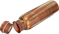 Bouteille de sport en cuivre 100% pur, faite à la main - 1000 ml, réutilisable, écologique, anti-corrosion, sans joint, avec couvercle à vis, personnalisable