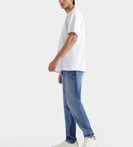 เสื้อยืดผู้ชายโอเวอร์ไซส์สีพื้นผ้าฝ้ายแขนสั้นลำลองแฟชั่นสีพื้น - Product Image 6