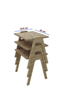 3-Piece <b>Nesting</b> <b>Table</b> Set Modern Stackable Side <b>Tables</b> Wooden - Product Image 3